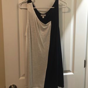 Charming Charlie white and navy tank top.